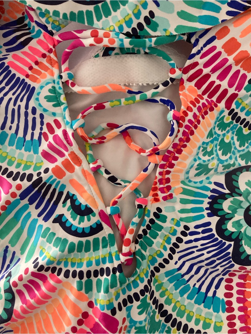 La Blanca Waves of Color bandeau one piece swimsuit - Picture 3 of 6